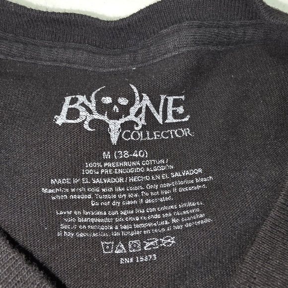 Bone Collector Skull Antler Graphic T-Shirt Medium Black Green Cotton Hunting - Picture 3 of 3